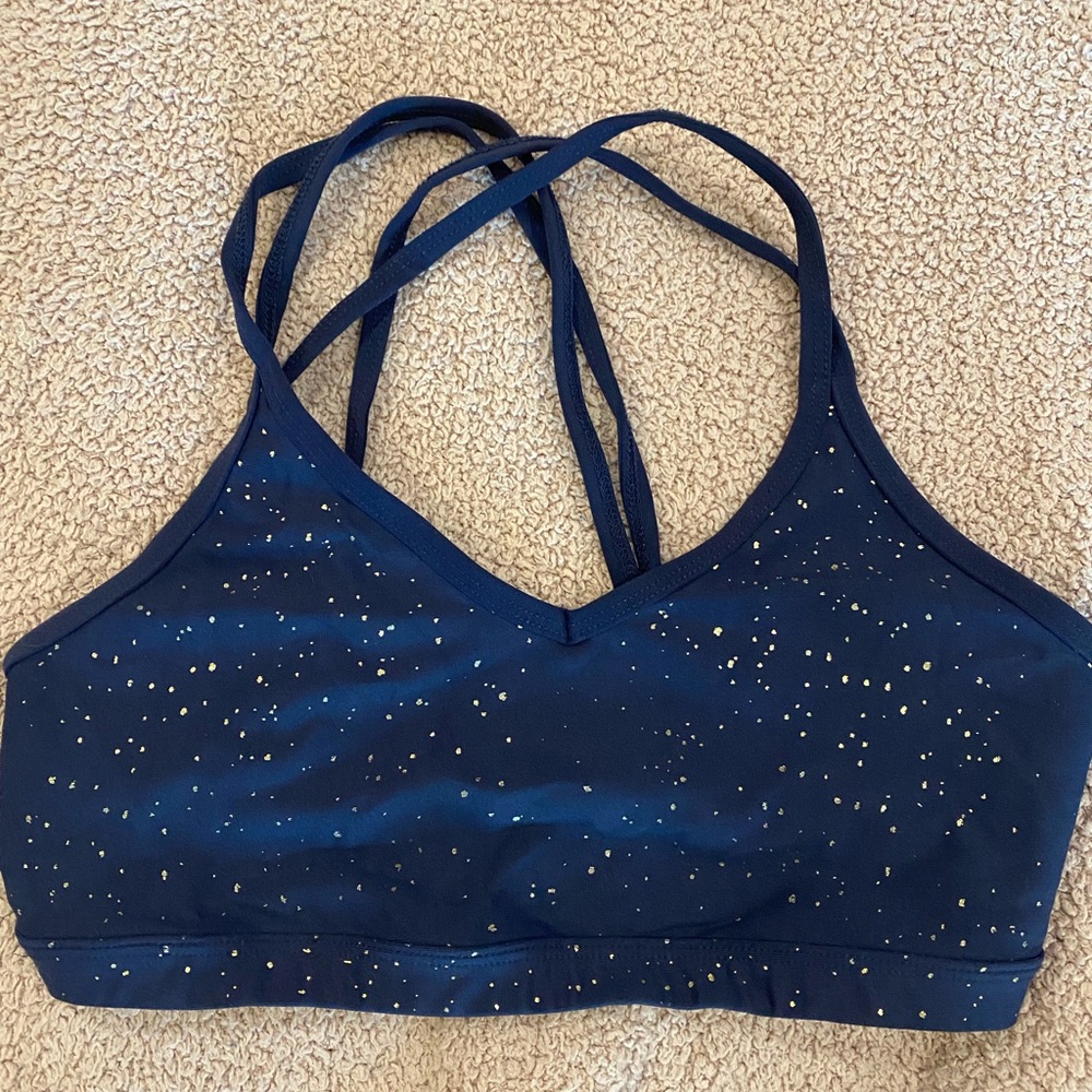 Blue with sparkles ~ Beyond Yoga ~ sports bra